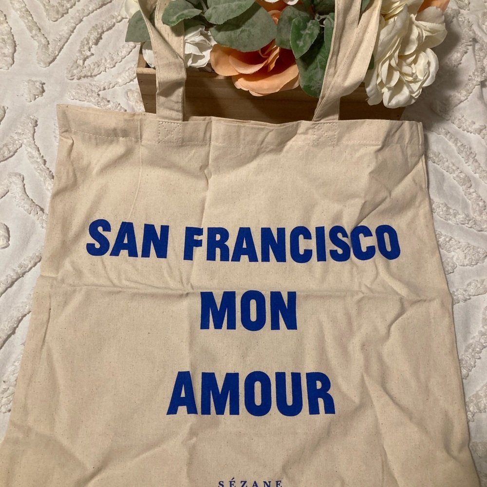 Sezane NWOT San Francisco Mon Amour Tote - Picture 2 of 3